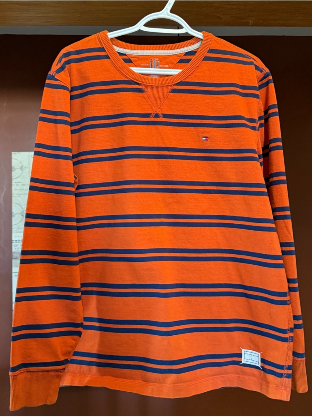 Tommy Hilfiger Orange Knit Crew Pullover